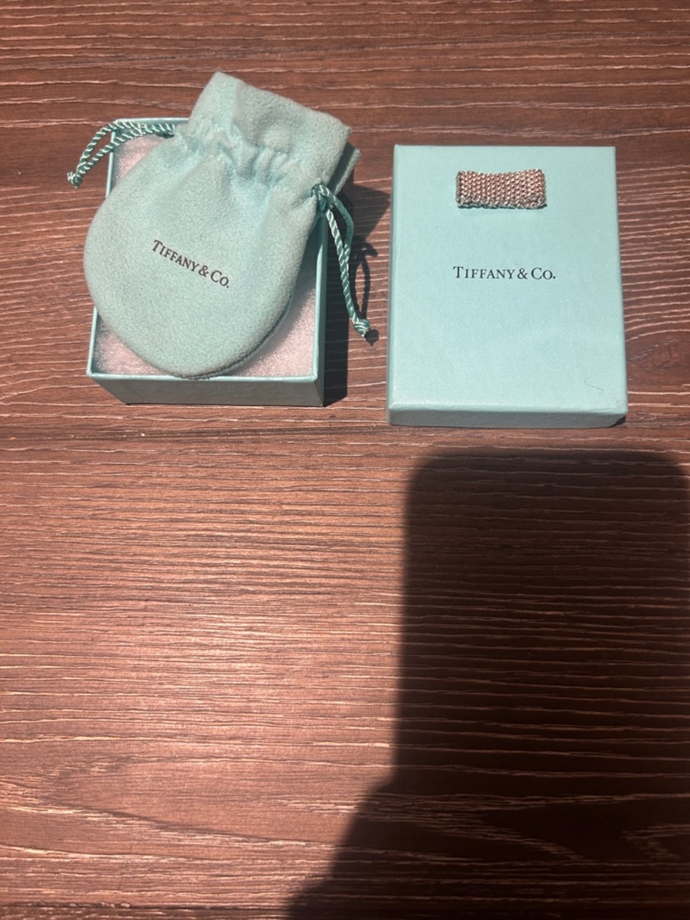Tiffany & Co. Robin's-Egg Blue Jewelry Box and Drawstring Pouch